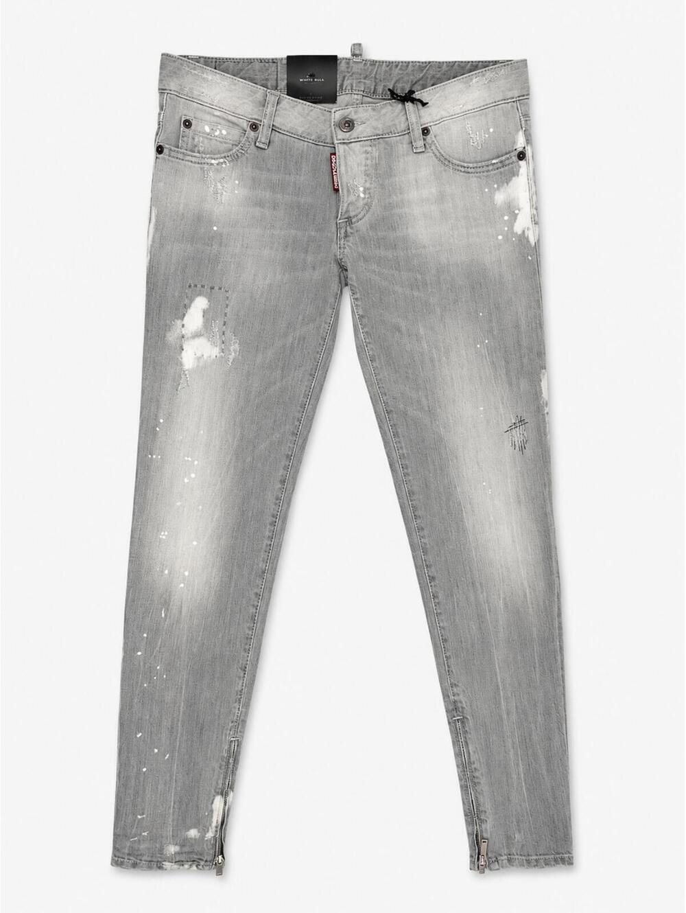 Dsquared2 Hawaiian Grunge Men’s Skinny Jean Grey Paint Splatter IT 42 | NWT